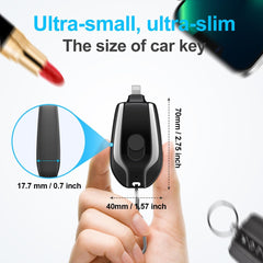 Giauco Keychain Portable Charger 2200mAh Mini Power Emergency PodExternal Fast Charging Power Bank Battery PackCell Phone Charger for 14131211PlusProMaxXSXRX8766s54White